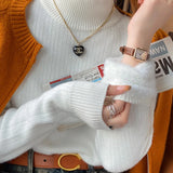 Pull à Col Roulé Doublure Velours Tricot Thermique