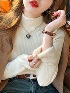 Pull à Col Roulé Doublure Velours Tricot Thermique